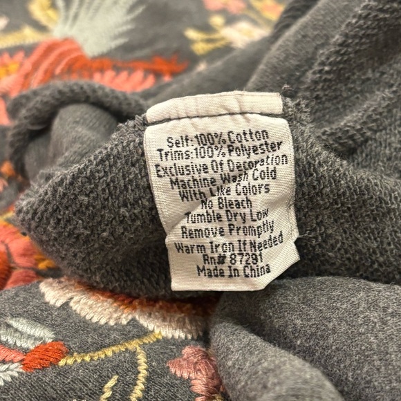 Johnny Was Brielle Pullover | Floral Embroidered Sweatshirt | 100% Cotton - Picture 9 of 10